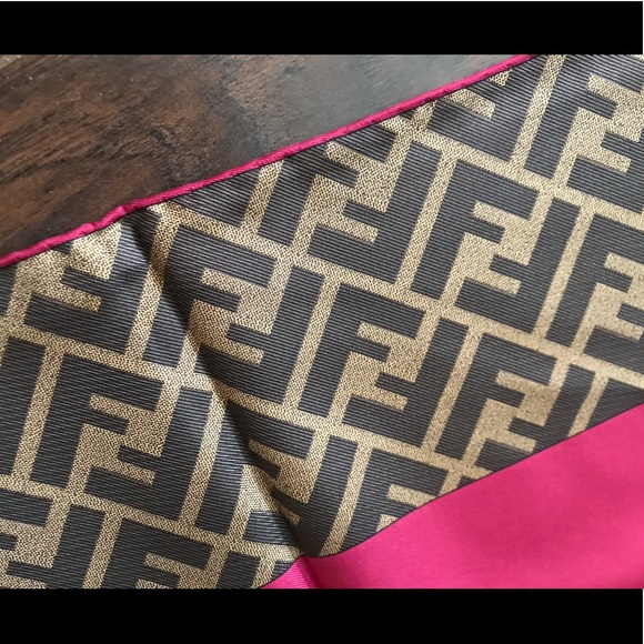 Fendi Foulard Cornice Zucca Silk Scarf - NWT - Picture 4 of 8